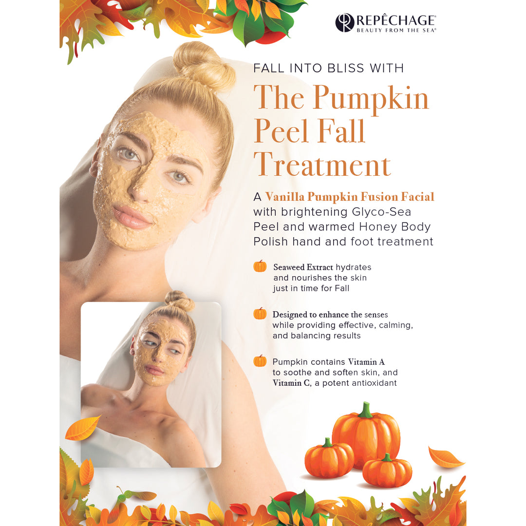 The Pumpkin Peel Fall Treatment Shelftalker (8.5" x 11")