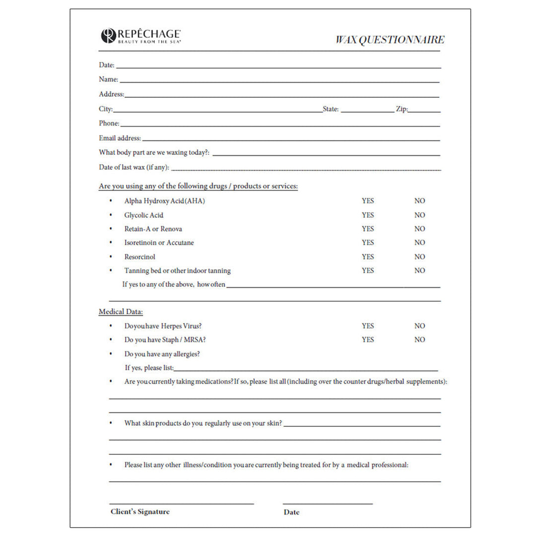 Wax Consultation Form