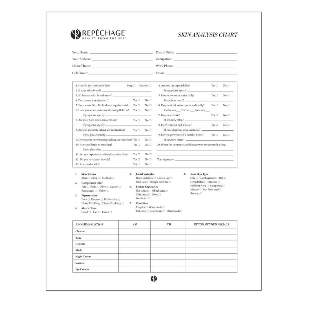 Skin Analysis Chart - Digital Form