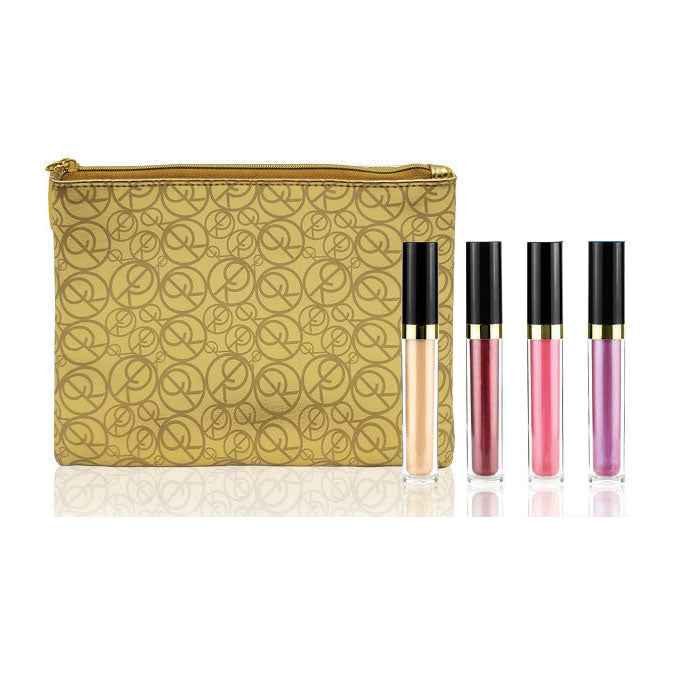 Four Perfect Skin Conditioning Lip Glosses with cosmetic bag