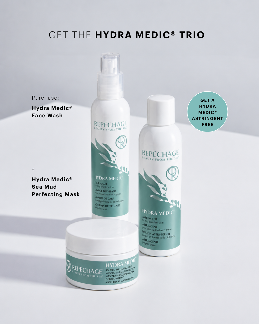 FREE Hydra Medic Astringent w/ Purchase of Hydra Medic Face Wash & Hydra Medic Sea Mud Perfecting Mask
