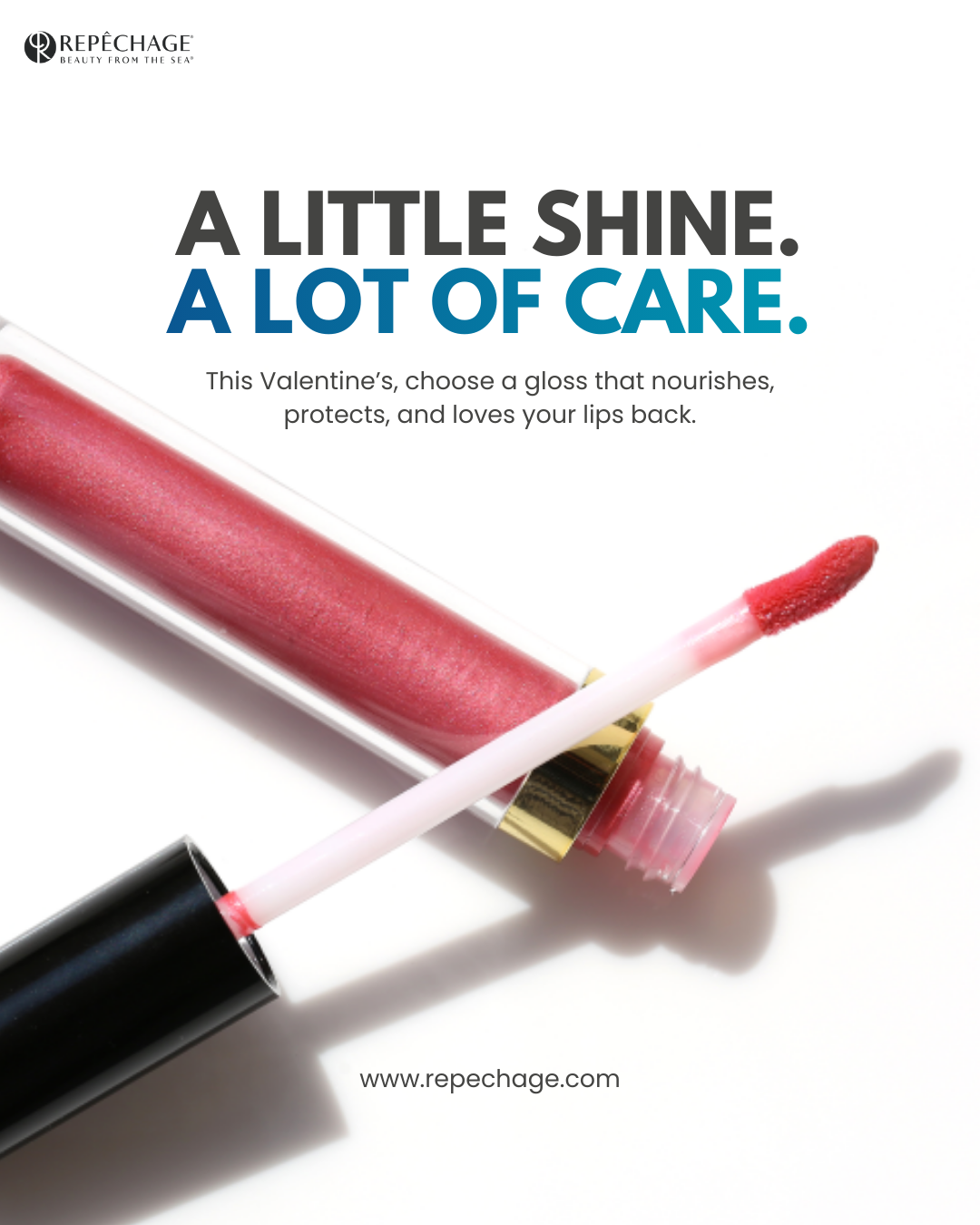 Four Perfect Skin Conditioning Lip Glosses with cosmetic bag